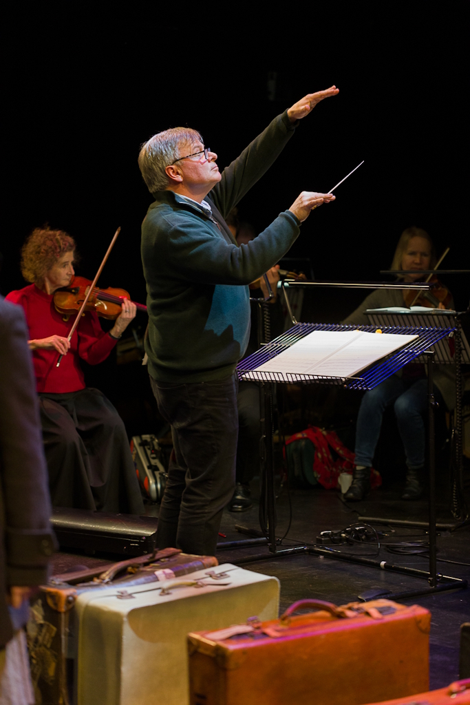 Photo showing the orchestra performing at the 10th anniversary performance of The Last Train by Carl Davis, performed at the Minerva Theatre, Chichester in January 2025. Photo credit - Dan Stevens